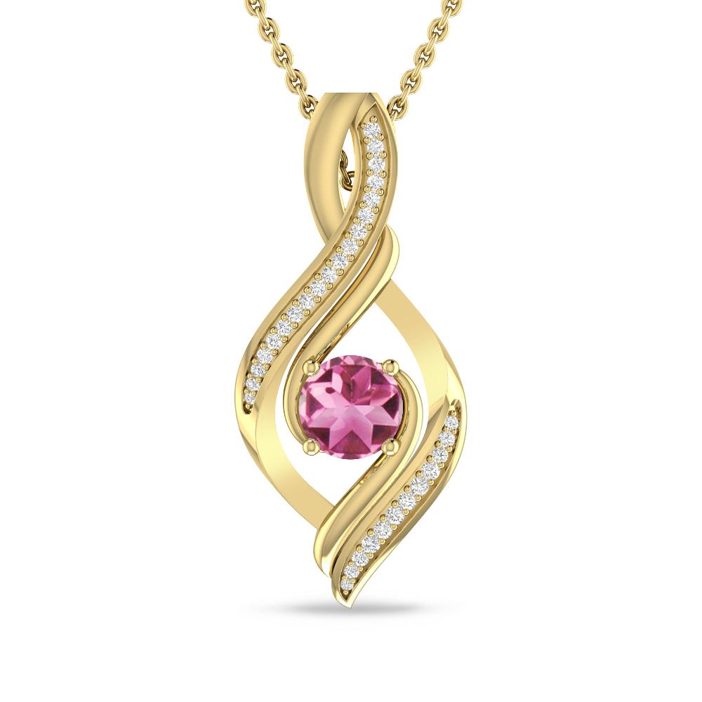 Yellow Gold - Pink Tourmaline