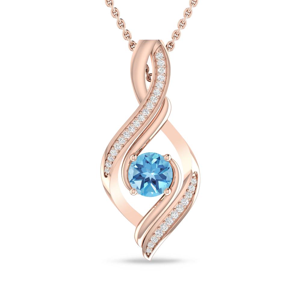 Rose Gold - Blue Topaz