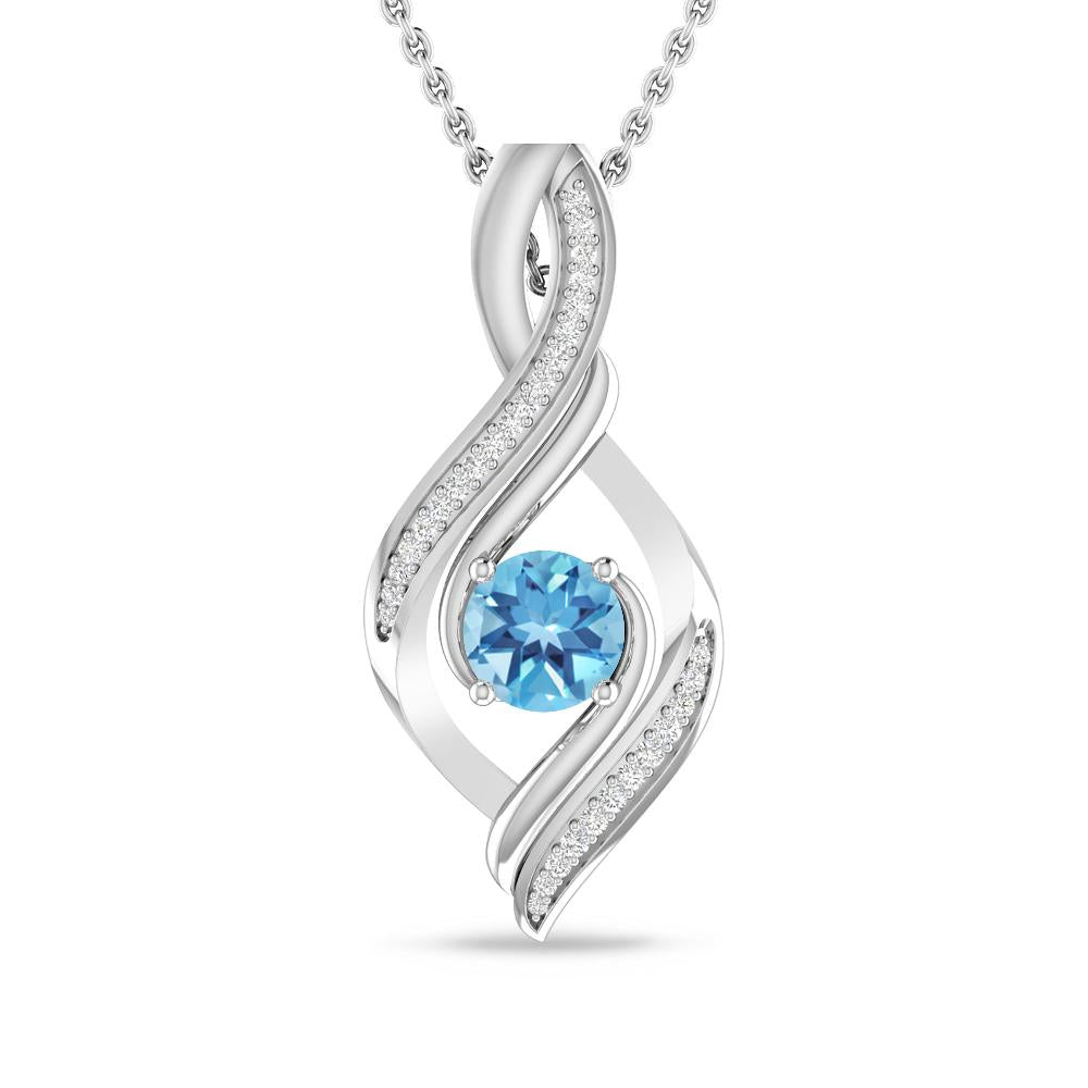 White Gold - Blue Topaz