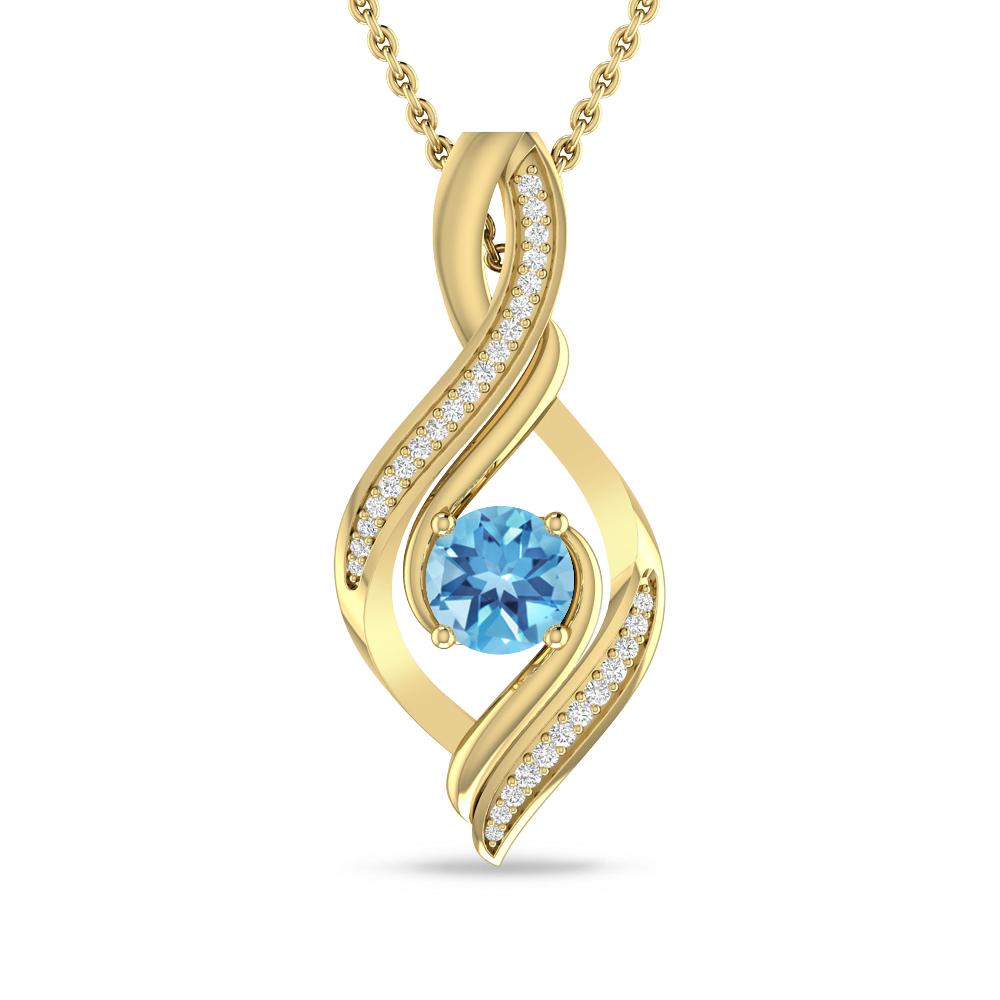 Yellow Gold - Blue Topaz