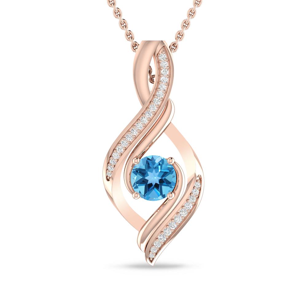 Rose Gold - Blue Topaz