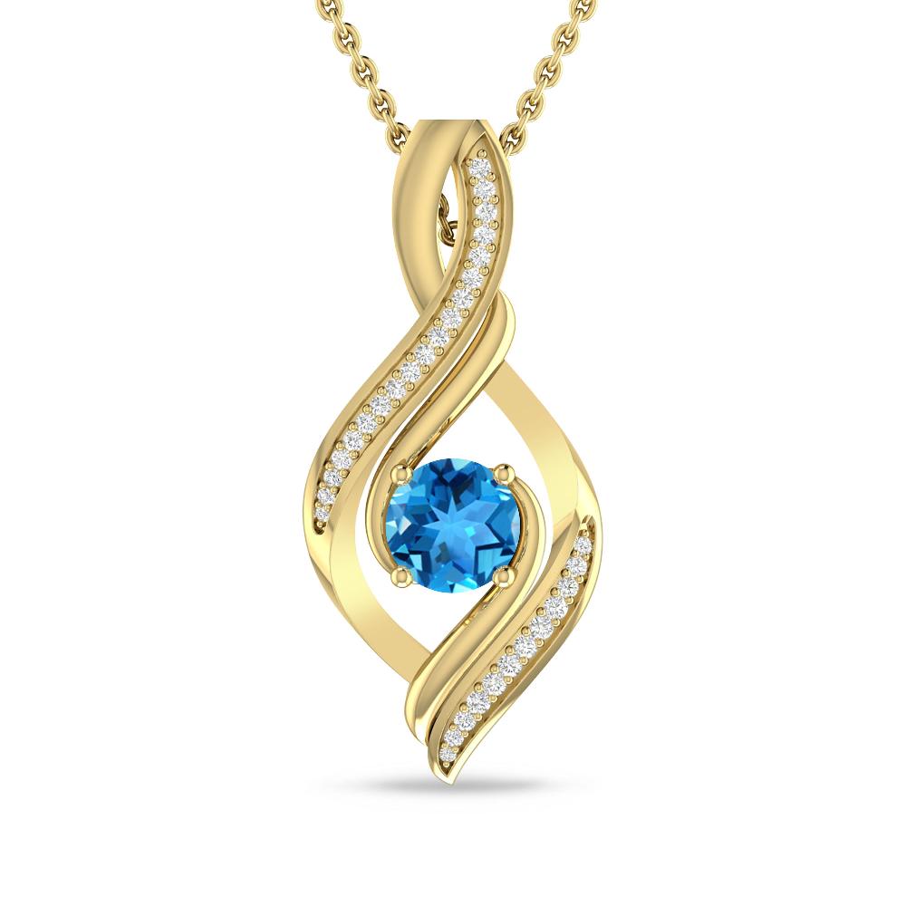 Yellow Gold - Blue Topaz