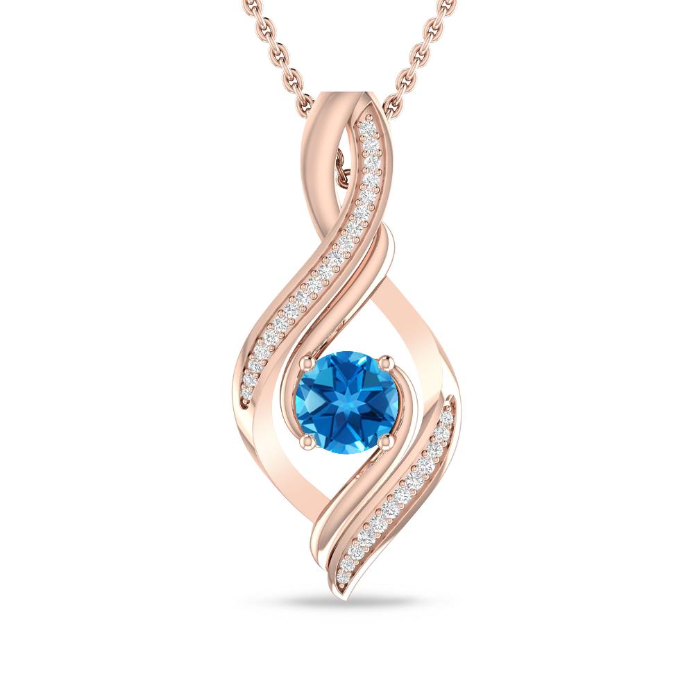 Rose Gold - Blue Topaz