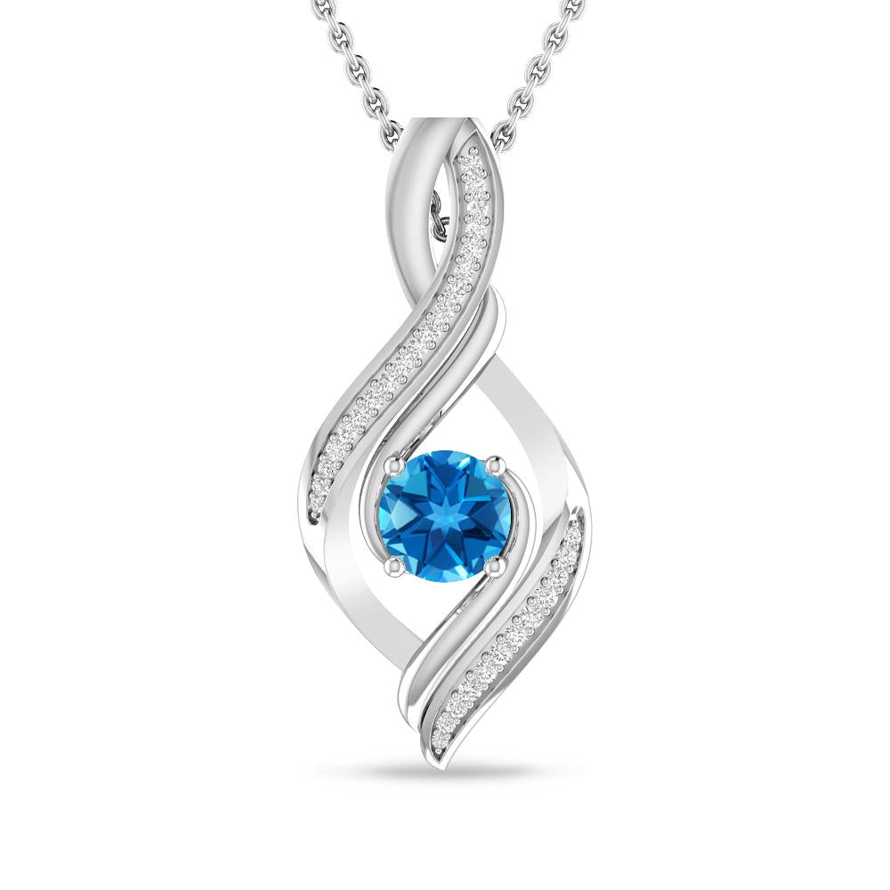 White Gold - Blue Topaz