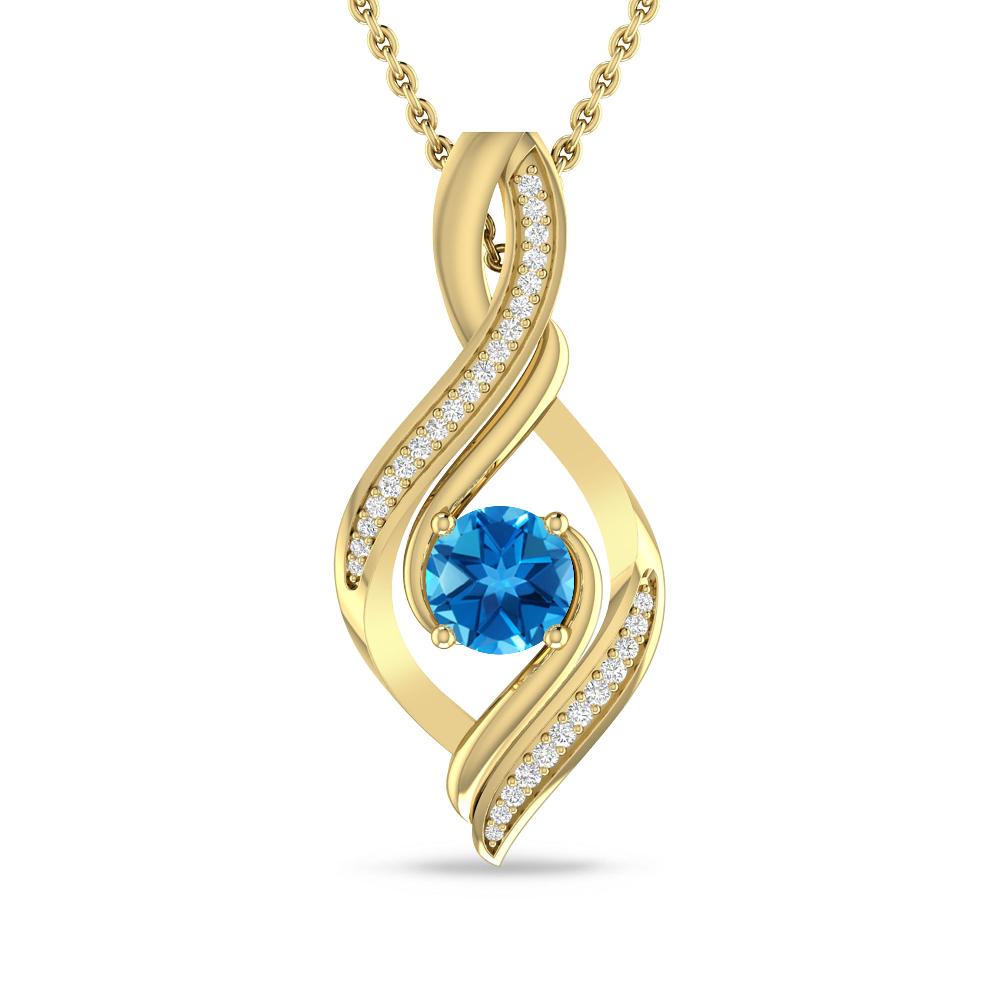 Yellow Gold - Blue Topaz