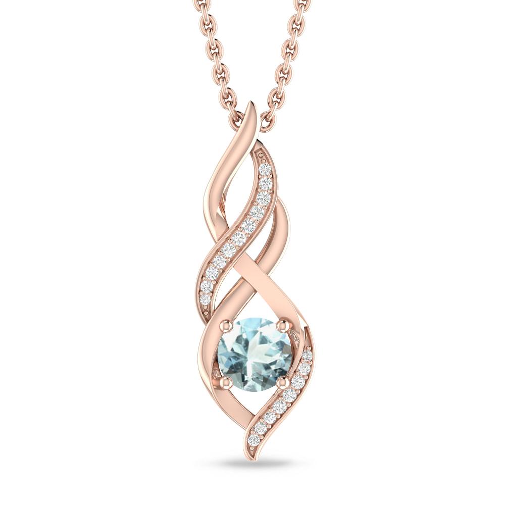 Rose Gold - Aquamarine