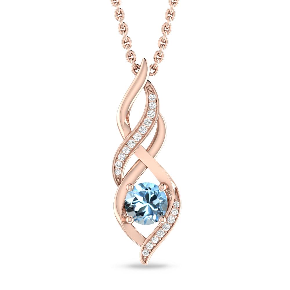 Rose Gold - Aquamarine