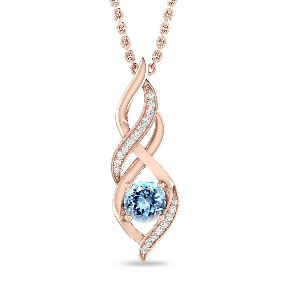 Rose Gold - Aquamarine