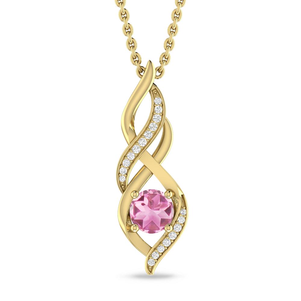 Yellow Gold - Pink Tourmaline