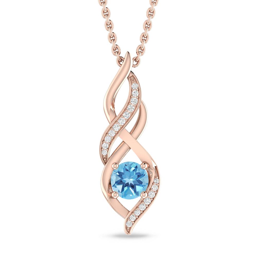 Rose Gold - Blue Topaz