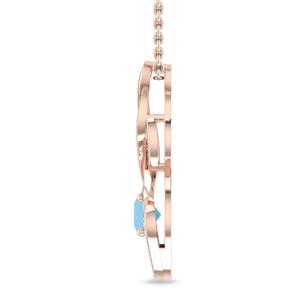 Rose Gold - Blue Topaz