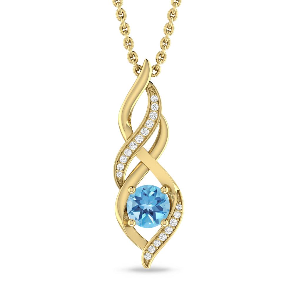 Yellow Gold - Blue Topaz