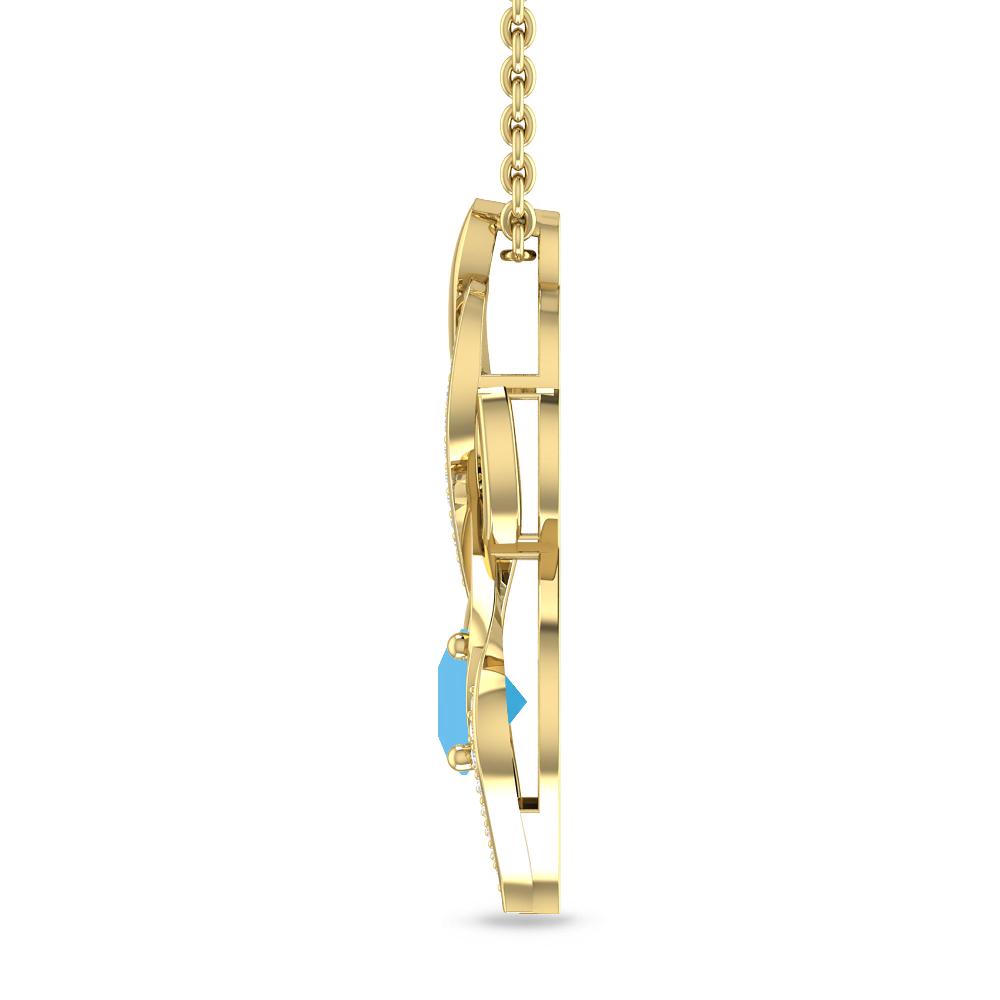 Yellow Gold - Blue Topaz