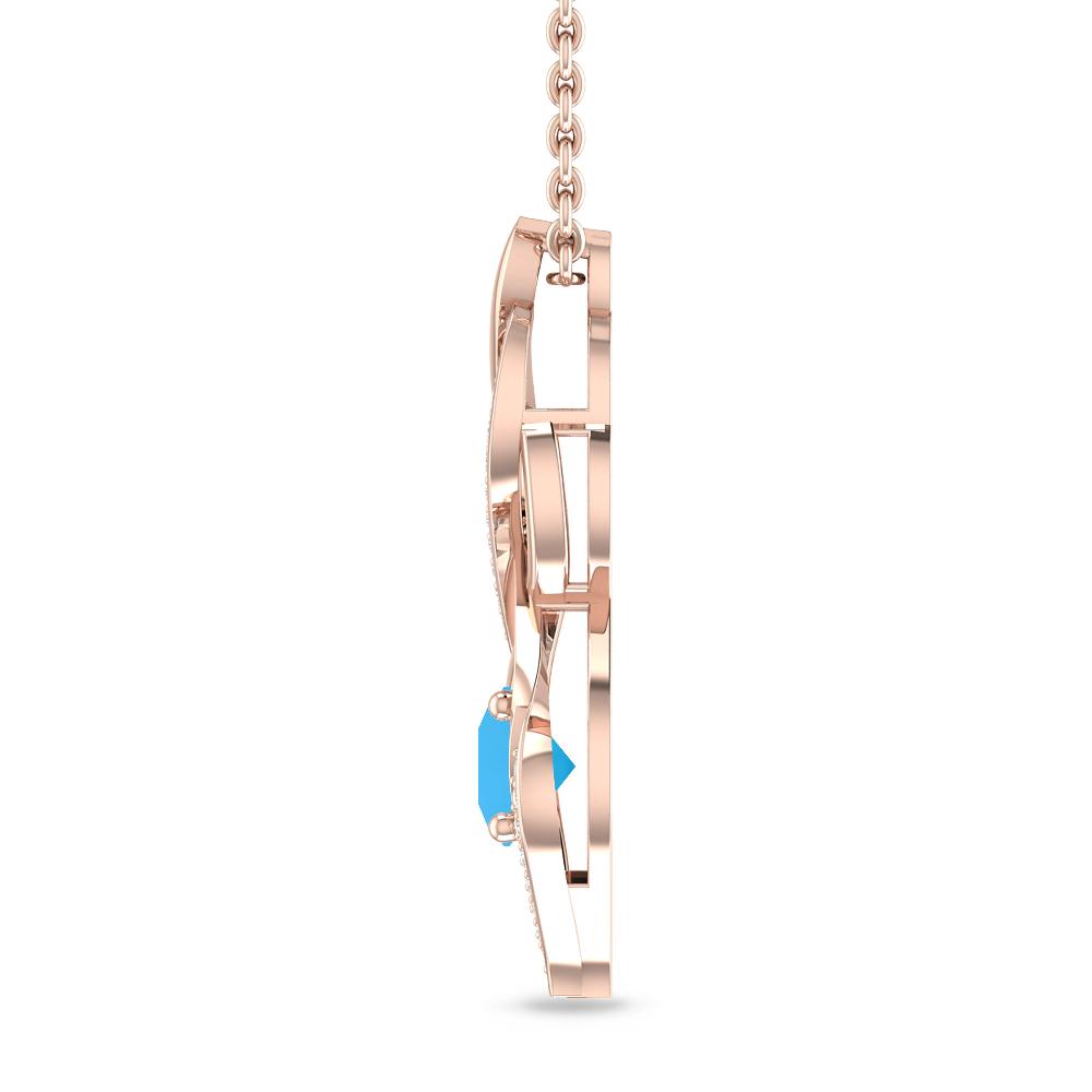 Rose Gold - Blue Topaz