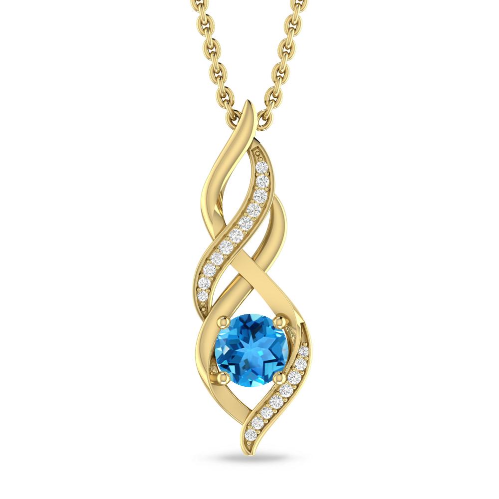 Yellow Gold - Blue Topaz