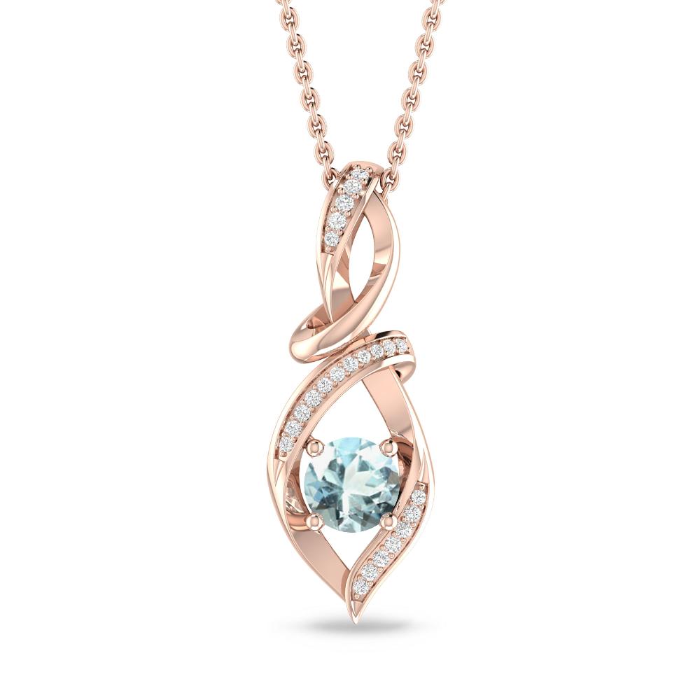 Rose Gold - Aquamarine