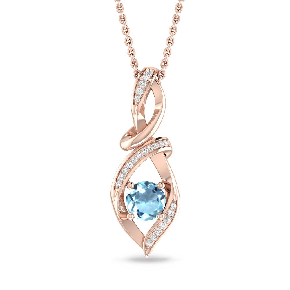 Rose Gold - Aquamarine