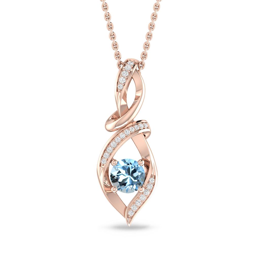 Rose Gold - Aquamarine