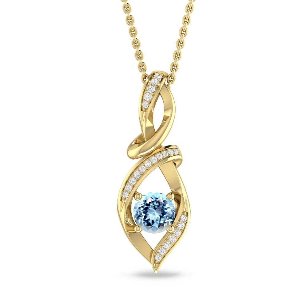 Yellow Gold - Aquamarine