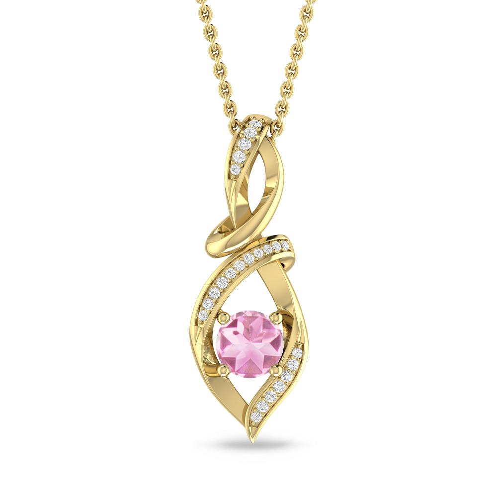 Yellow Gold - Pink Tourmaline