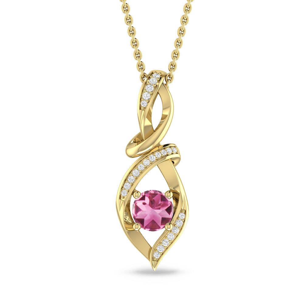 Yellow Gold - Pink Tourmaline