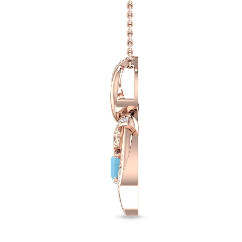 Rose Gold - Blue Topaz