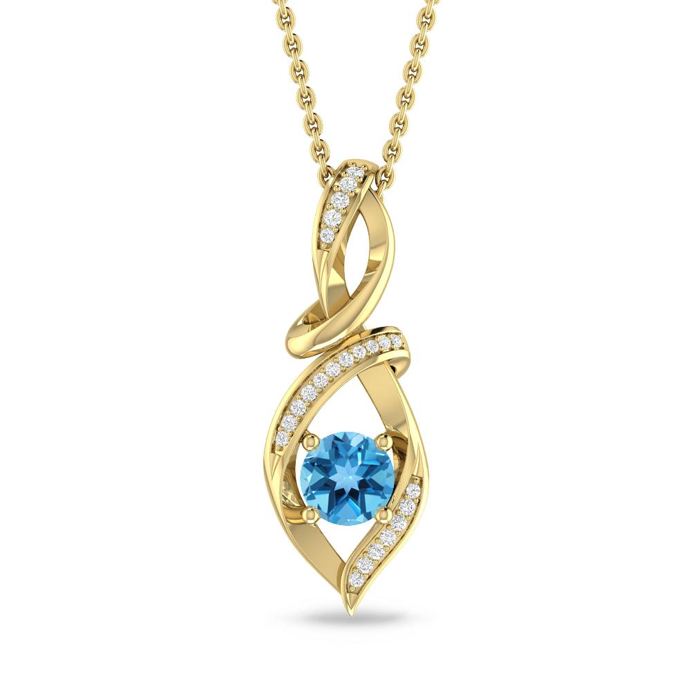 Yellow Gold - Blue Topaz