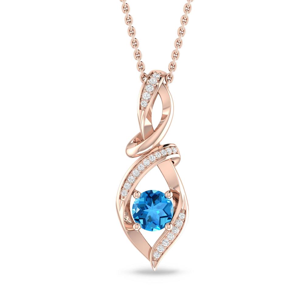 Rose Gold - Blue Topaz