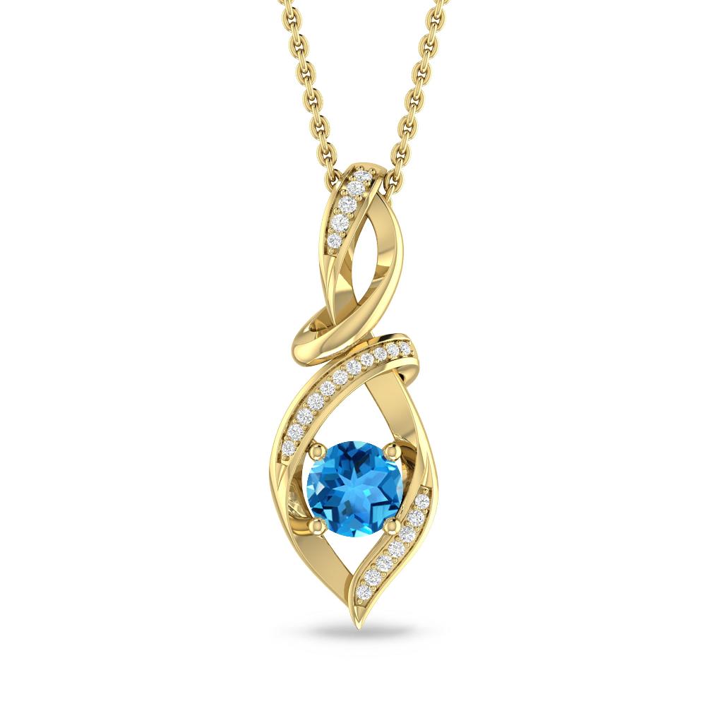 Yellow Gold - Blue Topaz