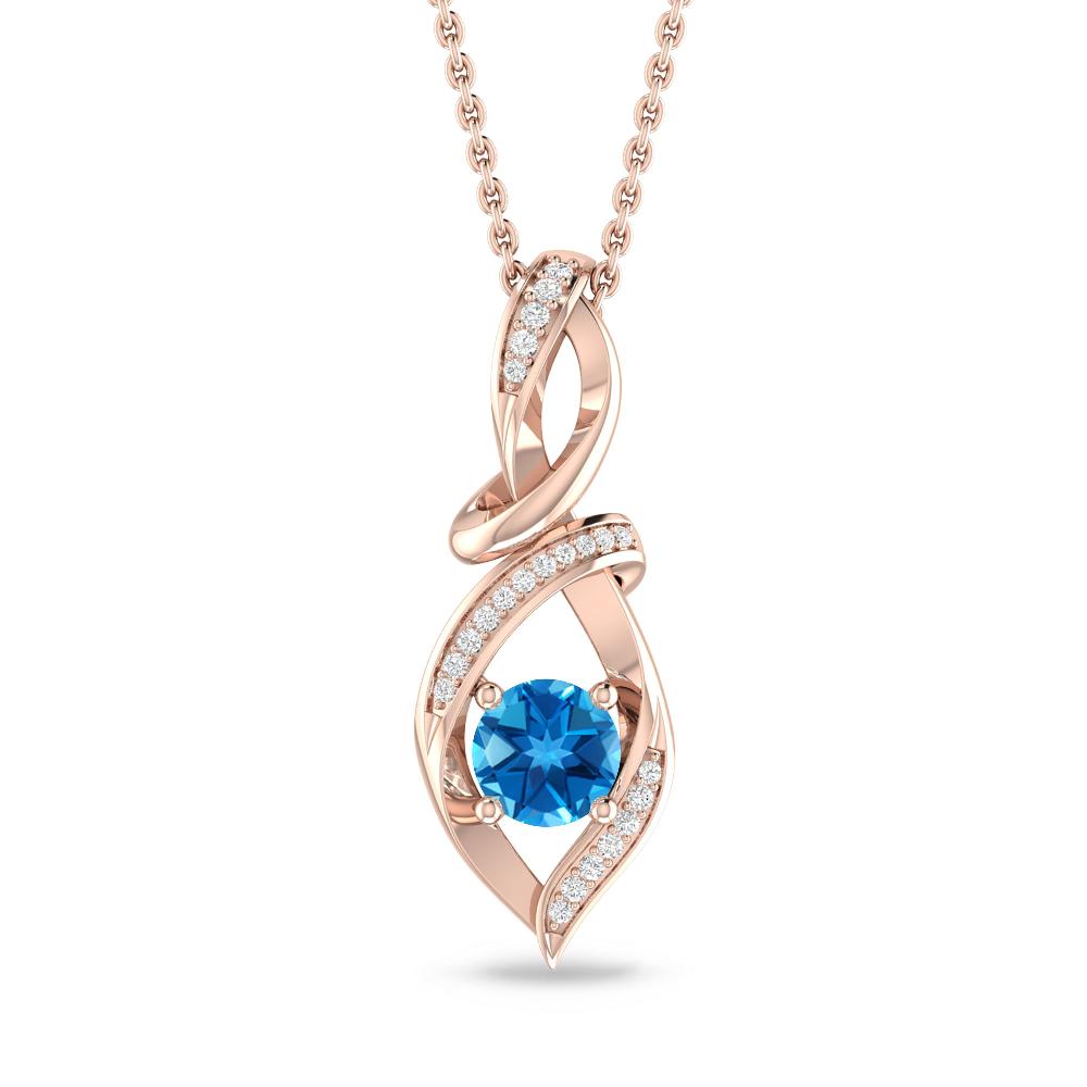 Rose Gold - Blue Topaz