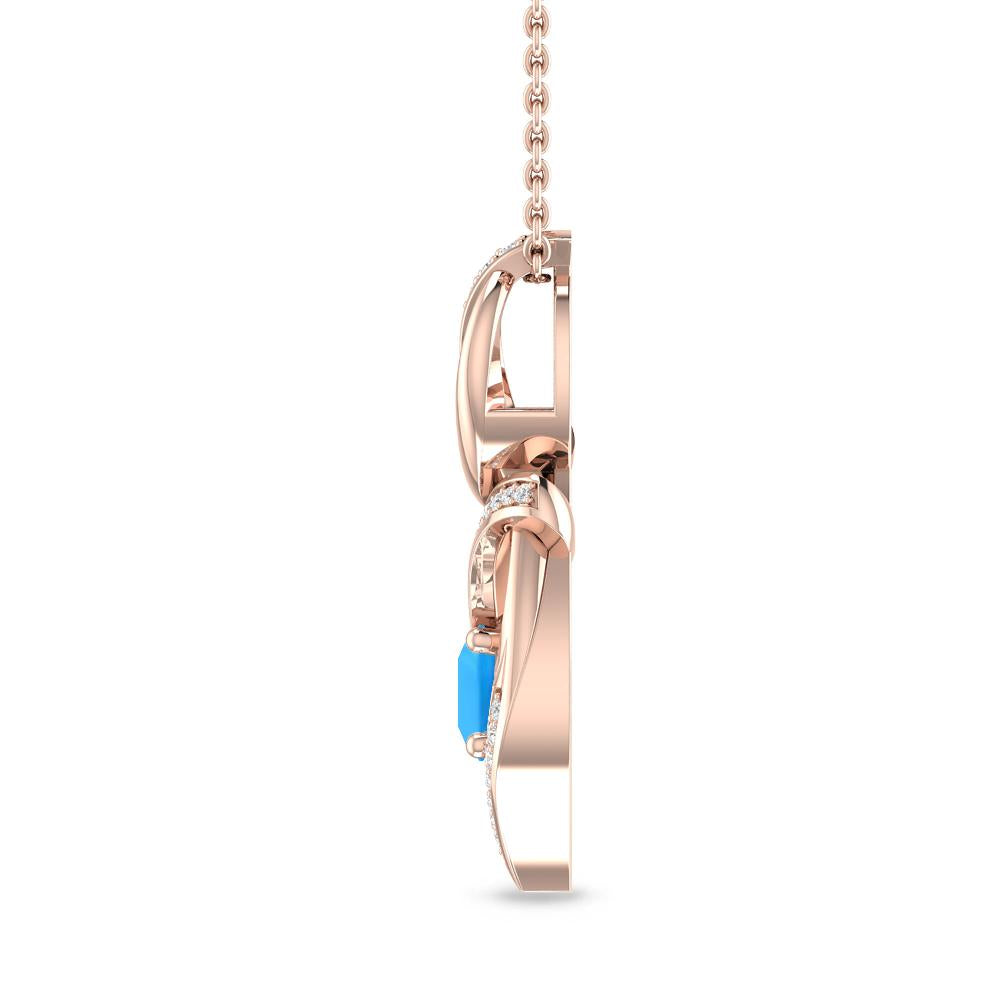 Rose Gold - Blue Topaz