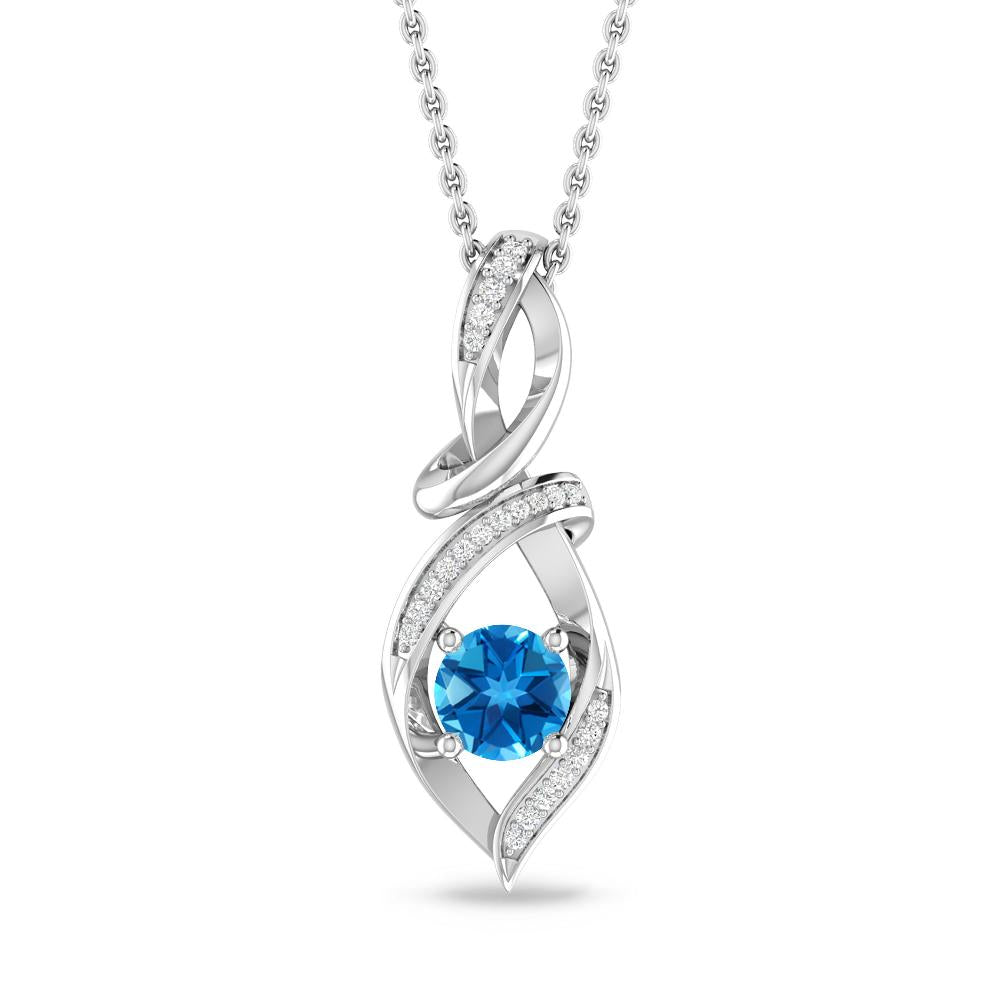 White Gold - Blue Topaz