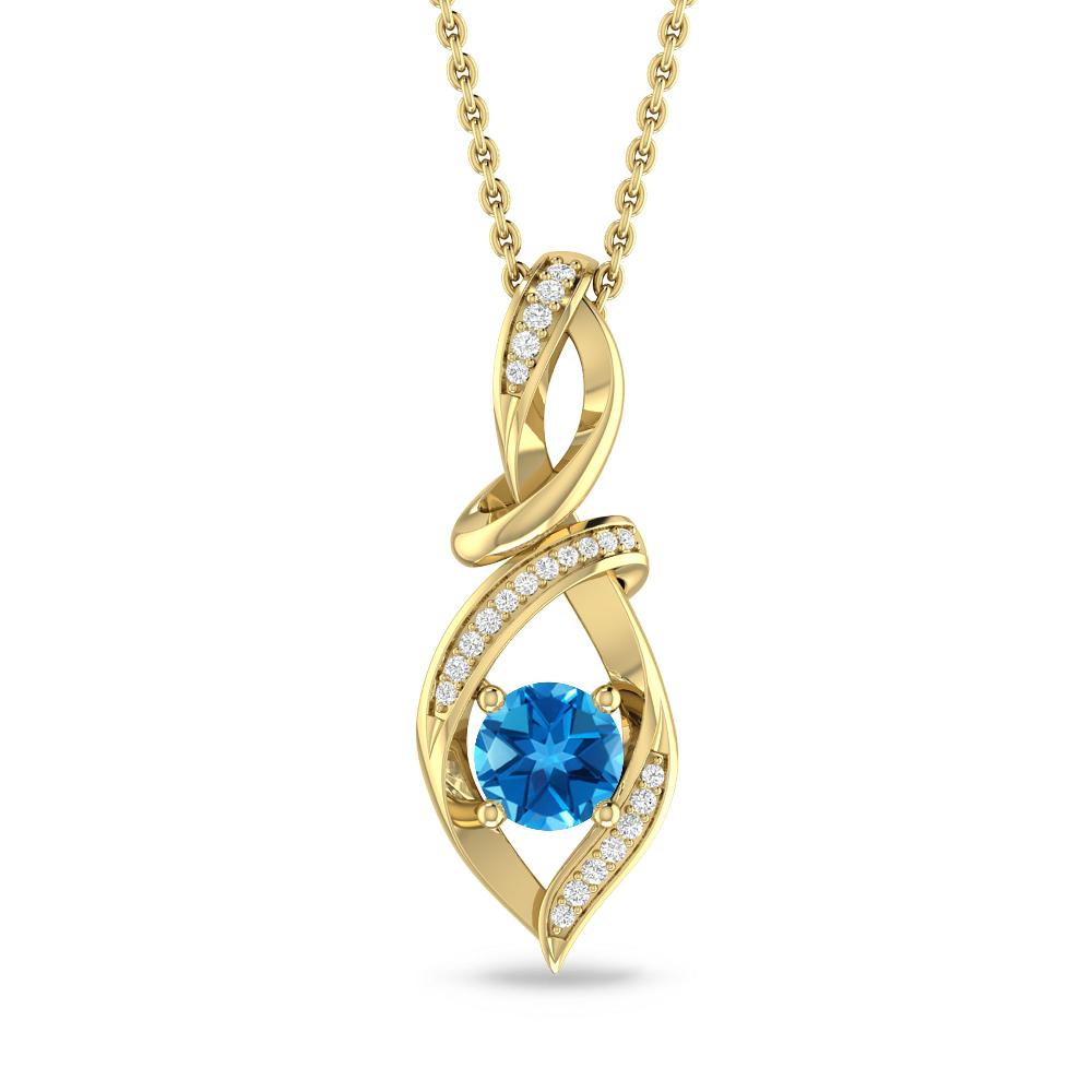 Yellow Gold - Blue Topaz