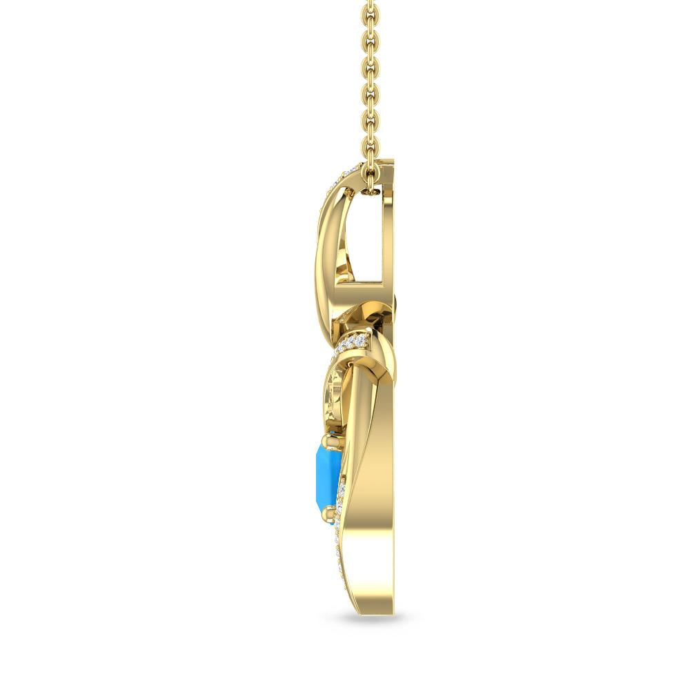 Yellow Gold - Blue Topaz