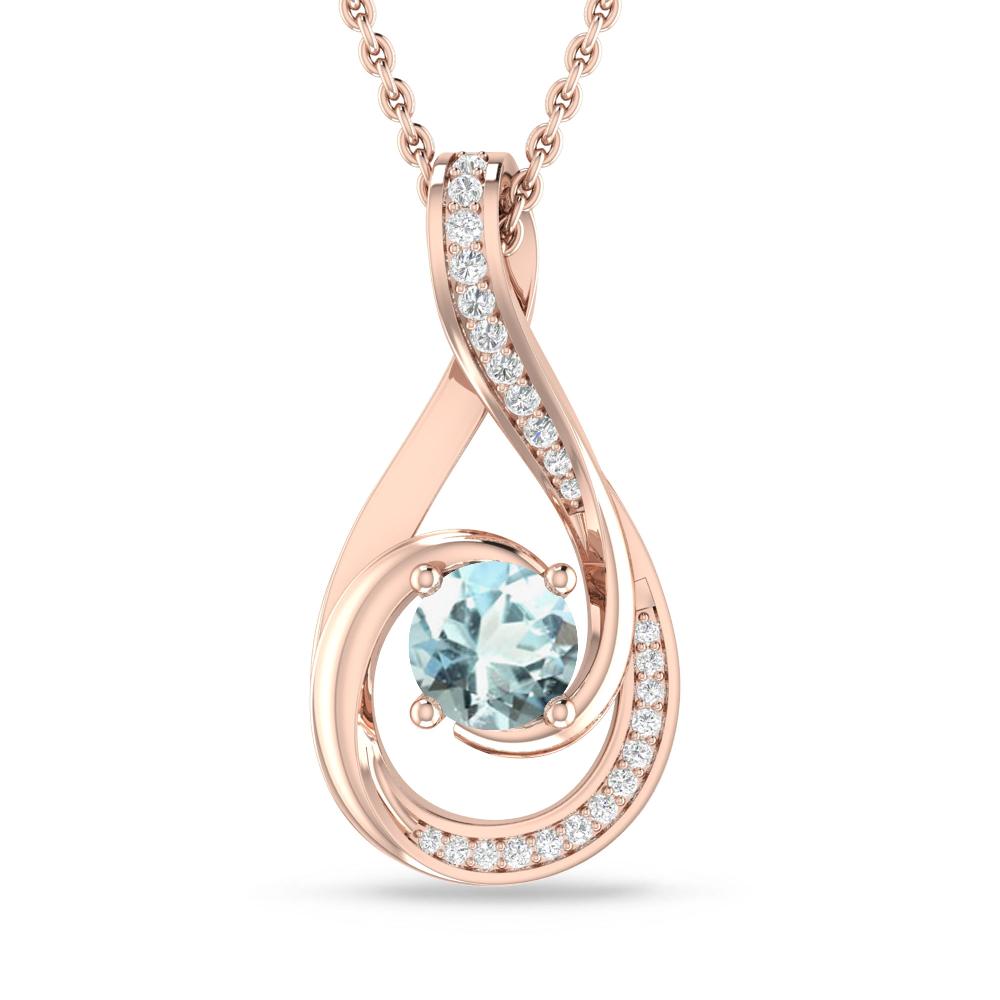 Rose Gold - Aquamarine