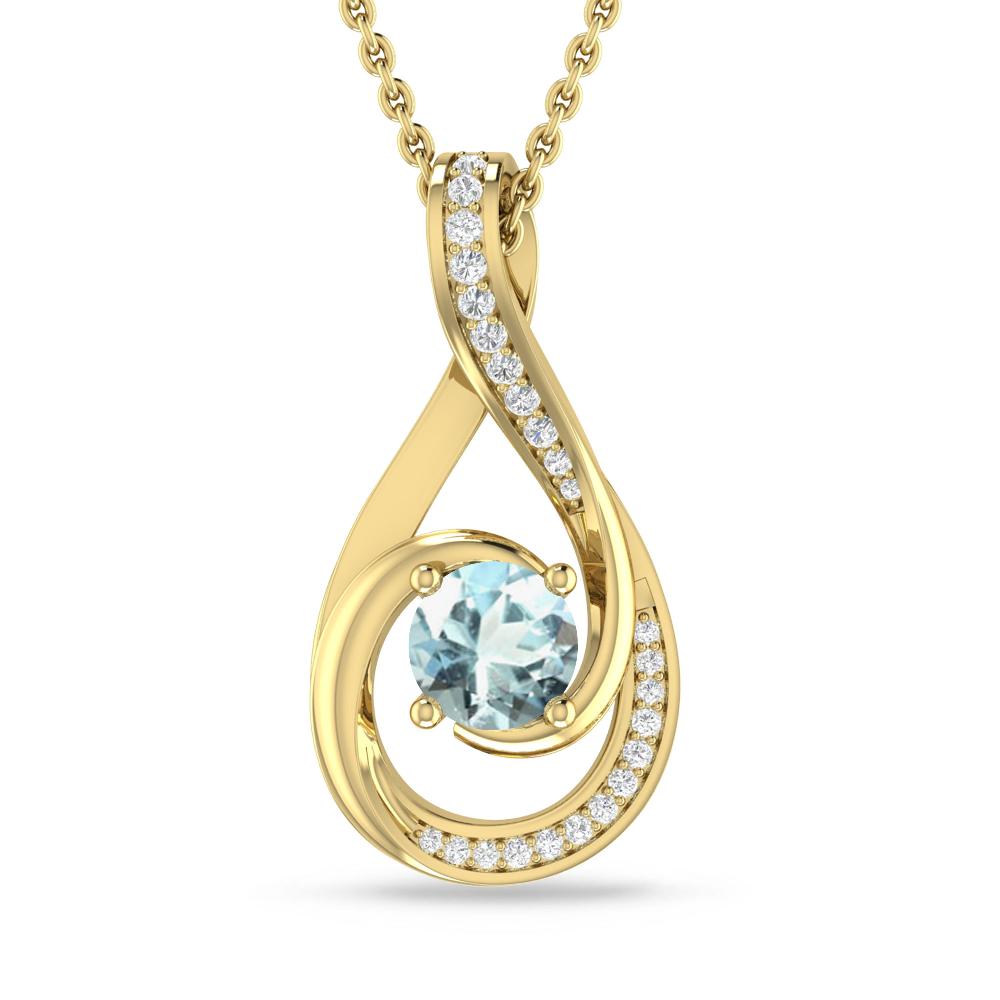 Yellow Gold - Aquamarine