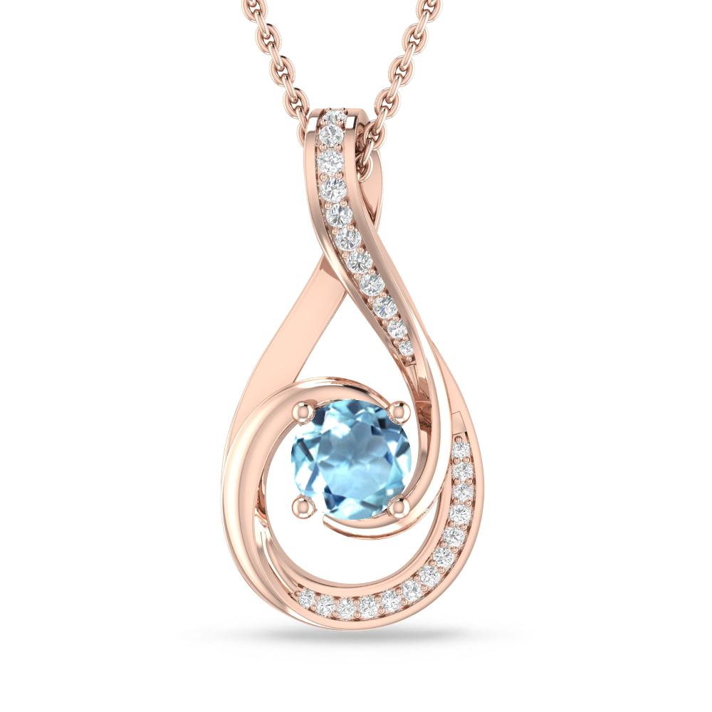 Rose Gold - Aquamarine