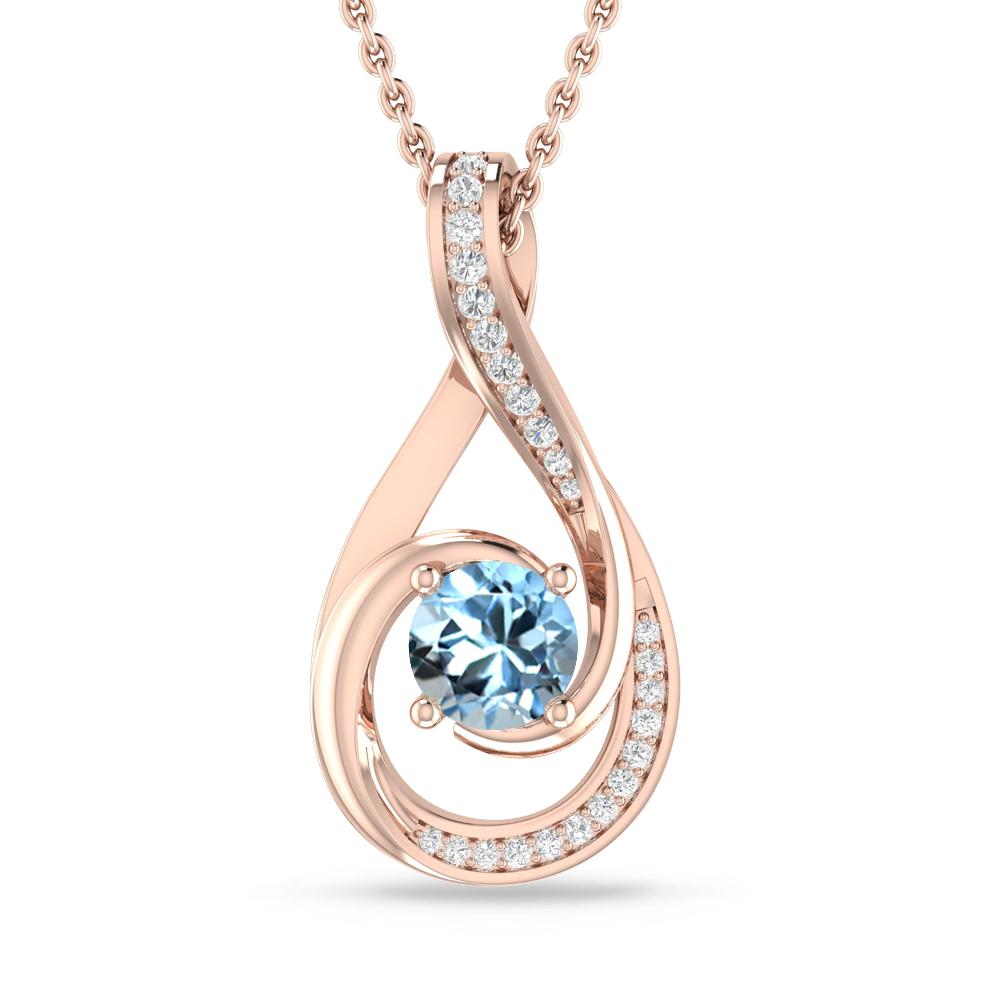 Rose Gold - Aquamarine