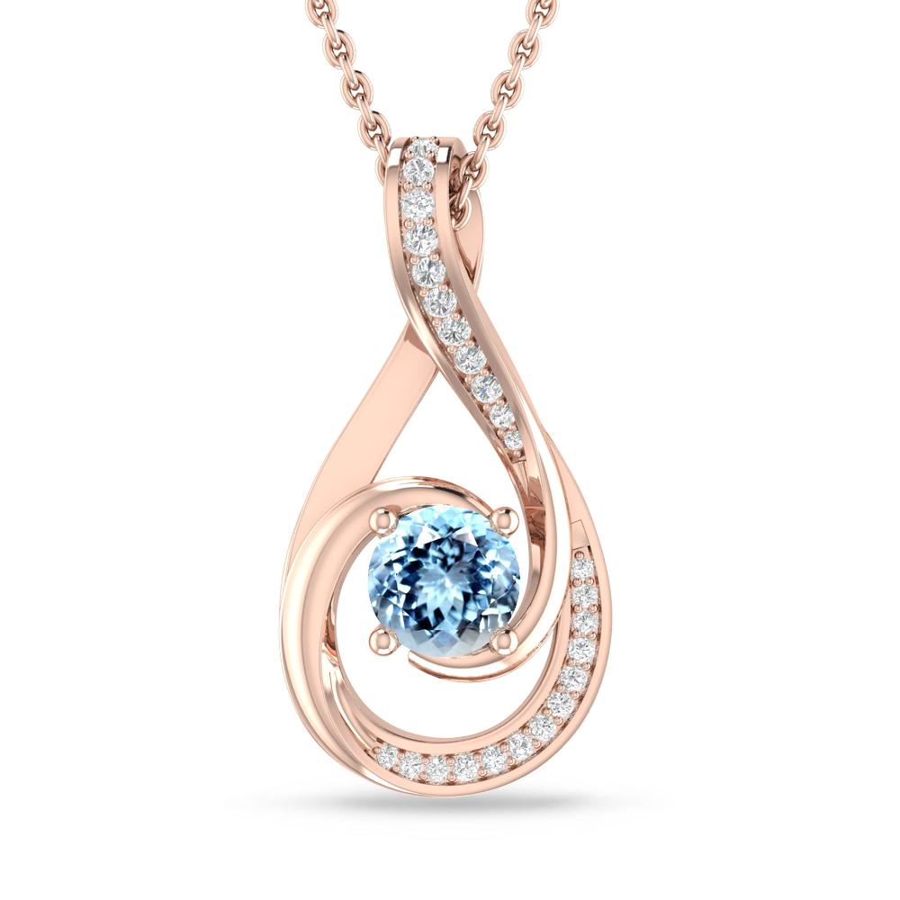 Rose Gold - Aquamarine