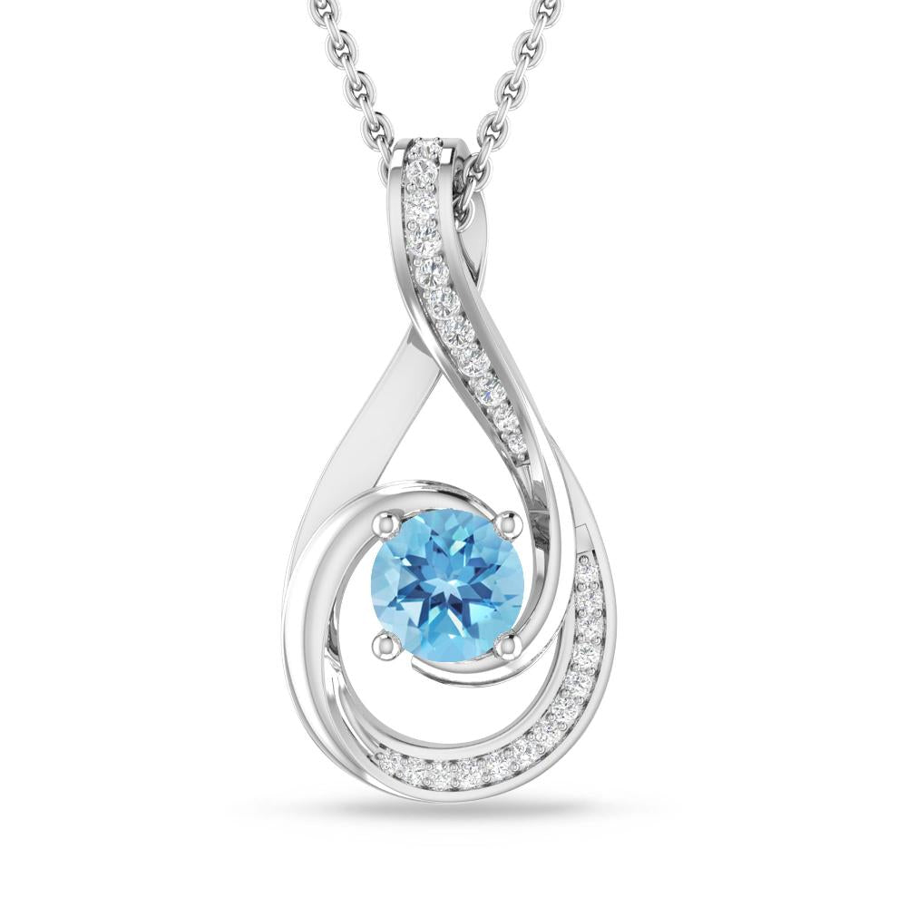 White Gold - Blue Topaz