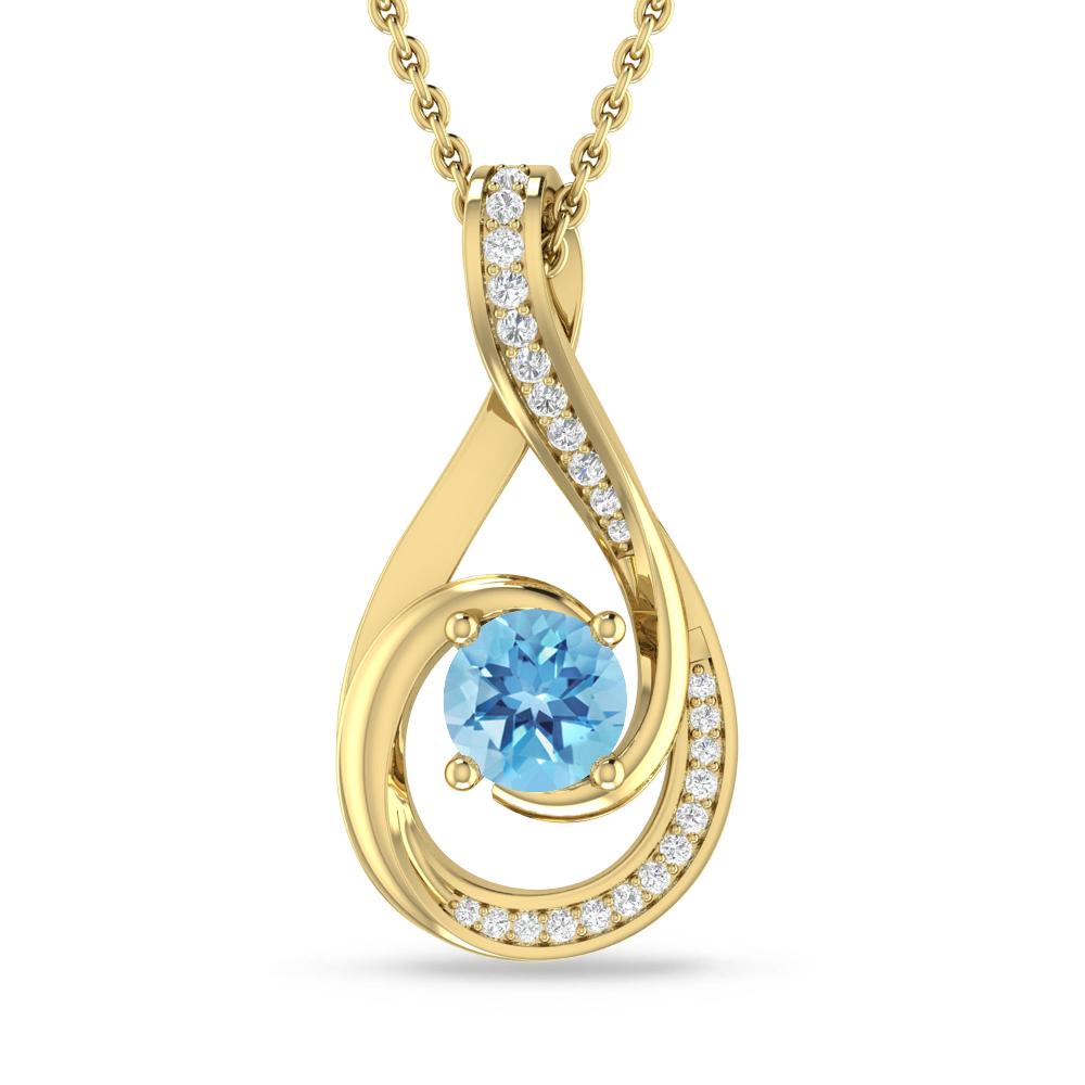 Yellow Gold - Blue Topaz