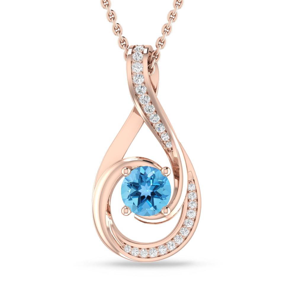 Rose Gold - Blue Topaz