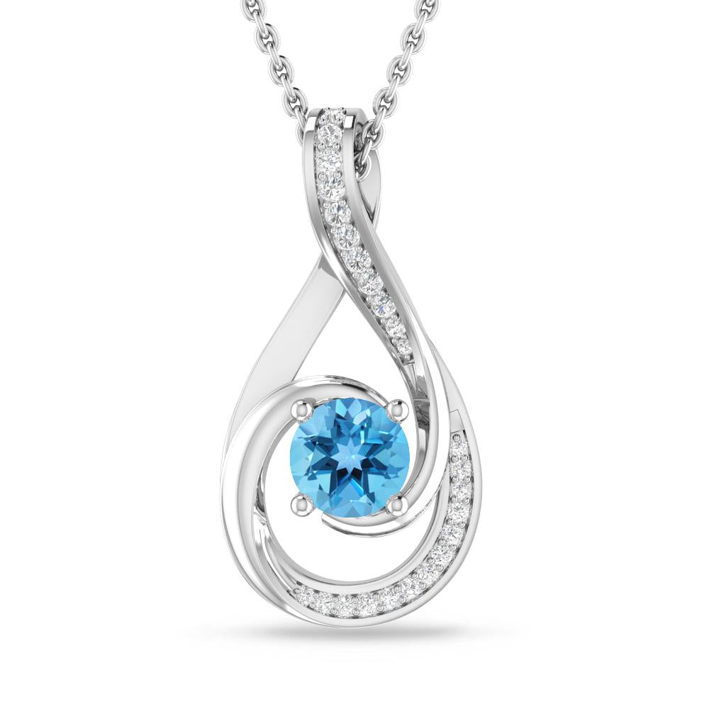 White Gold - Blue Topaz