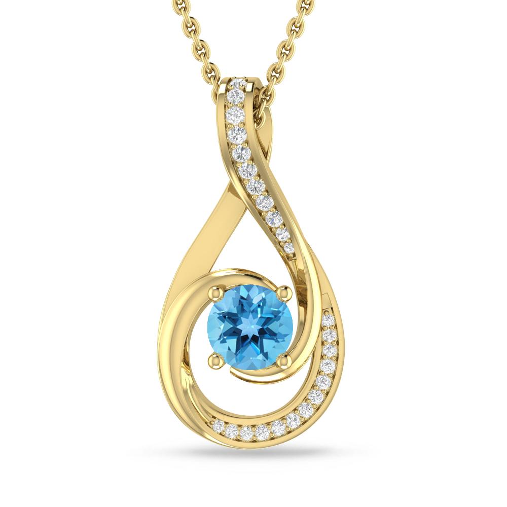 Yellow Gold - Blue Topaz