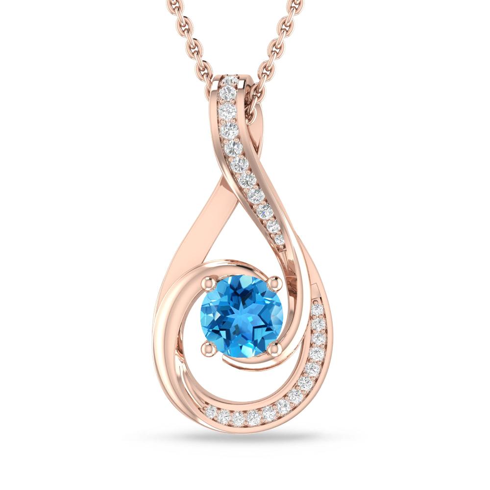 Rose Gold - Blue Topaz