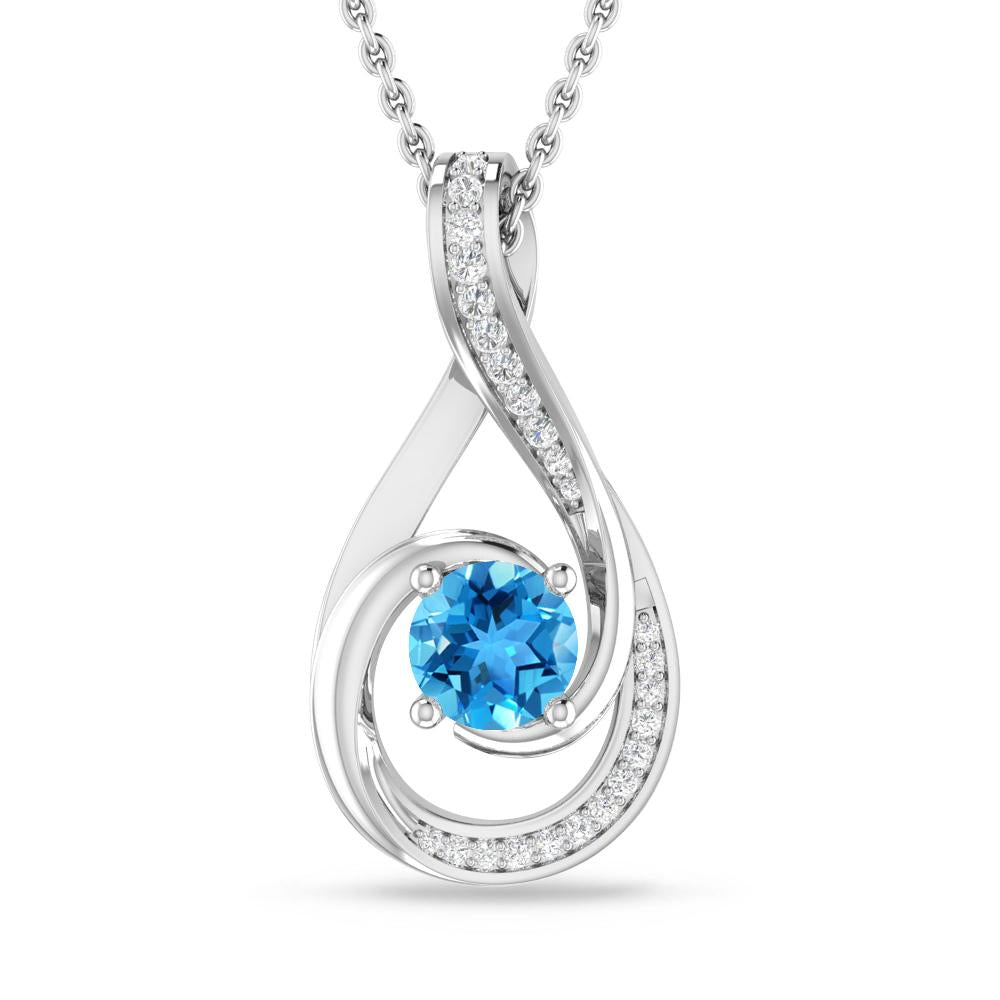 White Gold - Blue Topaz