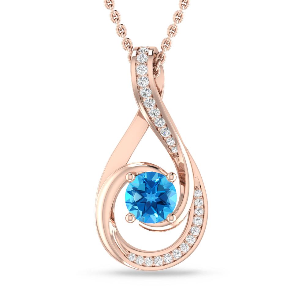 Rose Gold - Blue Topaz