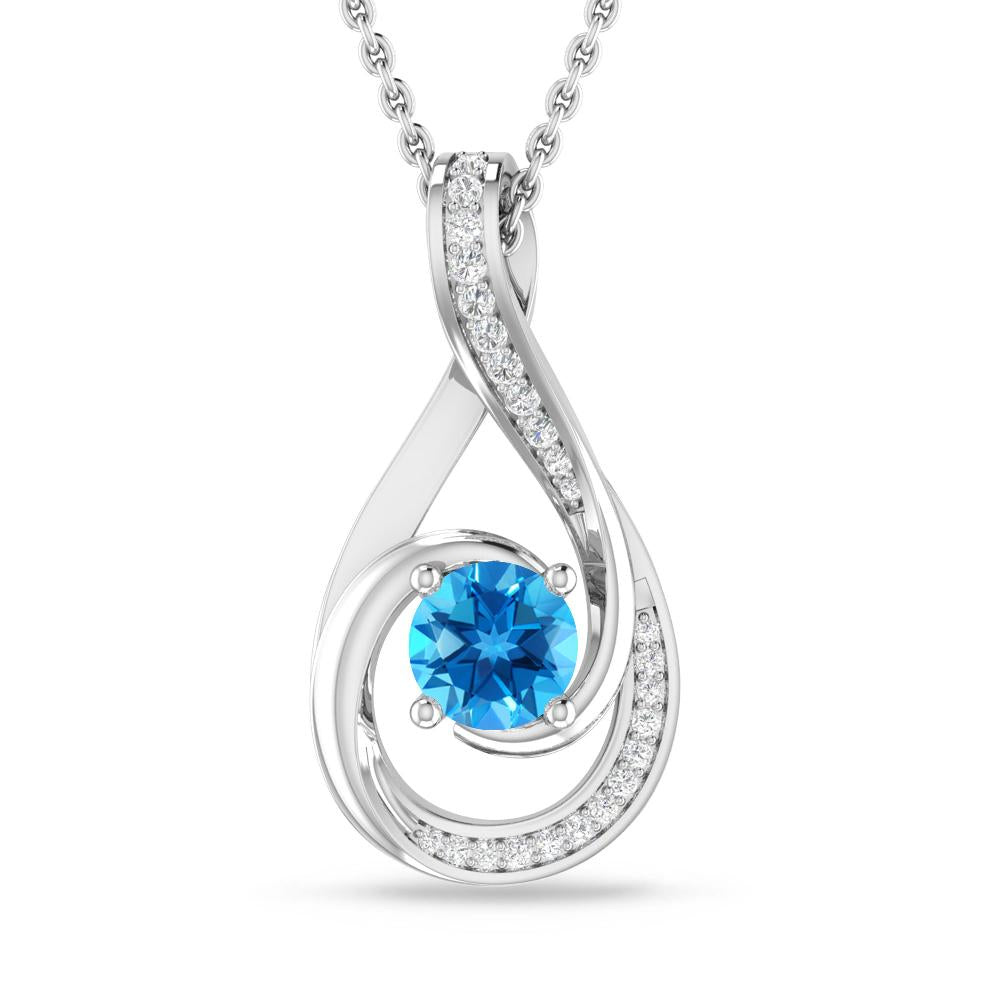 White Gold - Blue Topaz