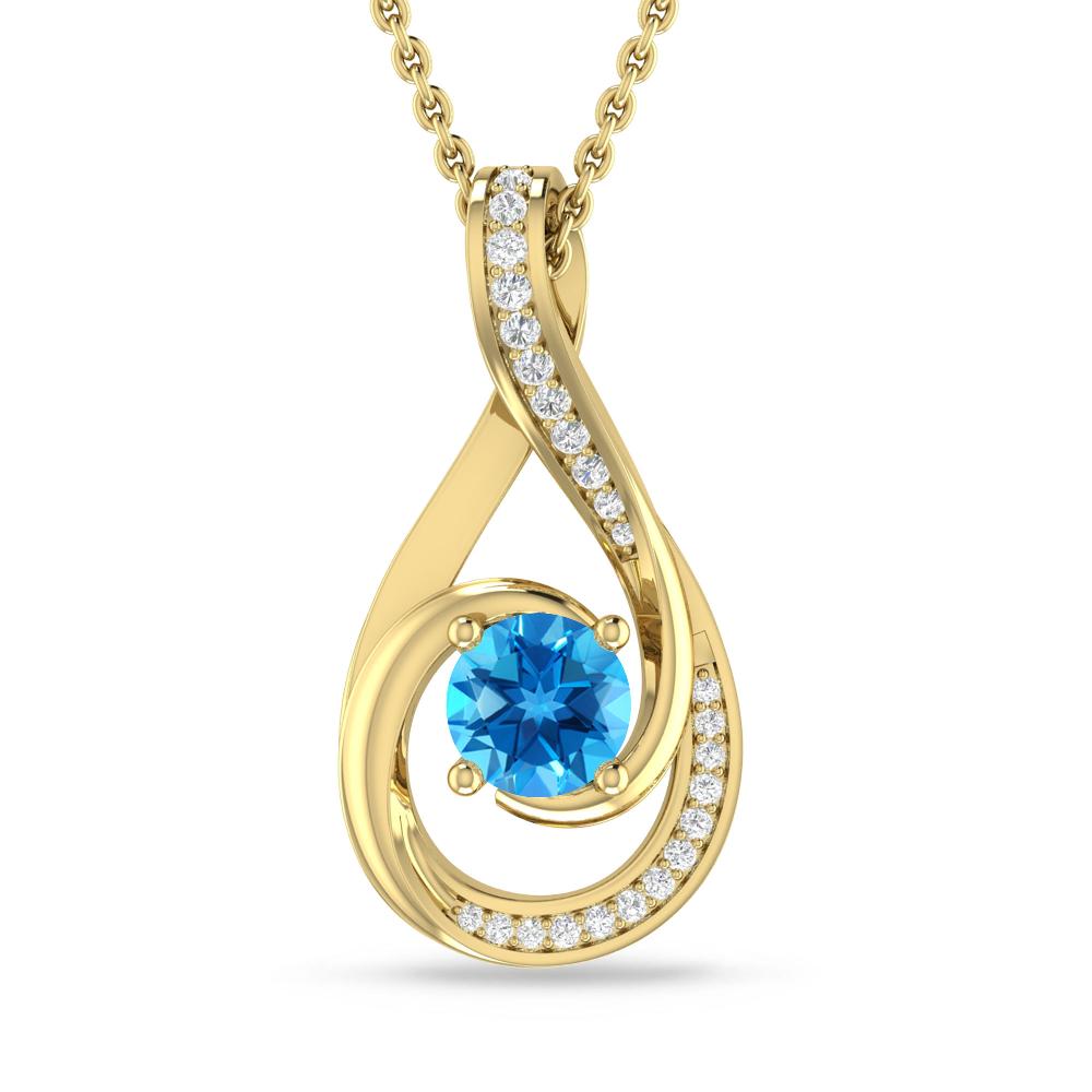 Yellow Gold - Blue Topaz