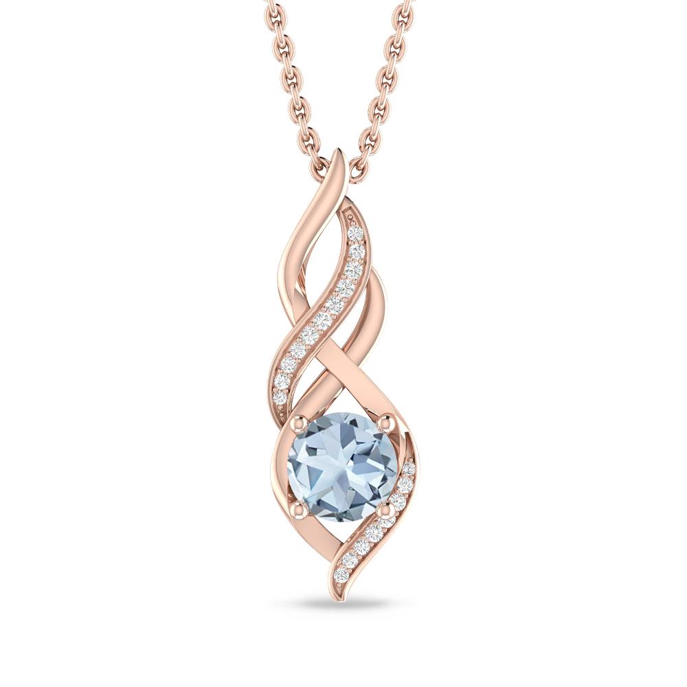 Rose Gold - Aquamarine